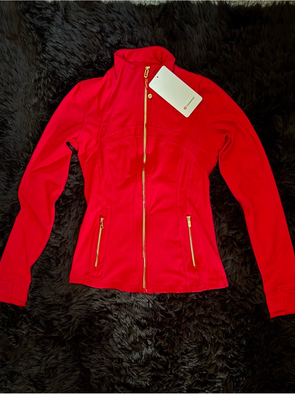 Lululemon Active Zip-Front Track Jacket & leggings set in Bright Red - Picture 2 of 3